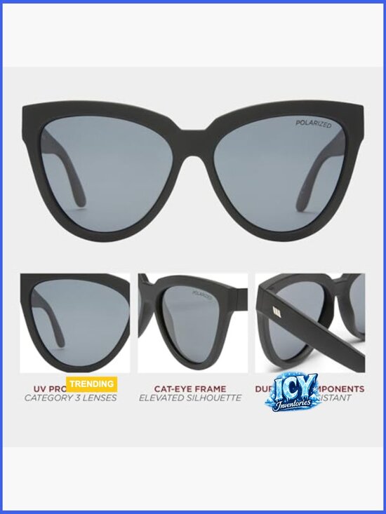 Oversized Cat Eye Sunglasses with Polarized Lenses main image 4
